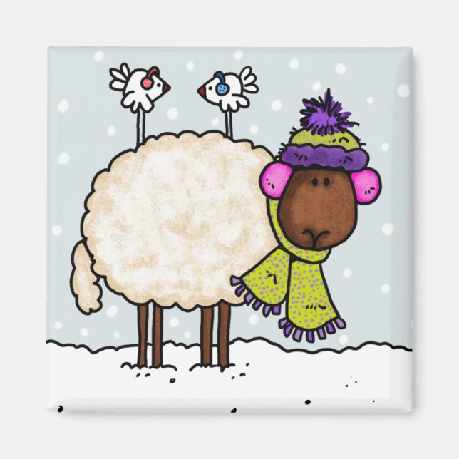 winter sheep magnet (Front)