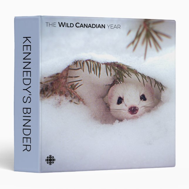 Winter - Short-Tailed Weasel 3 Ring Binder (Front/Spine)