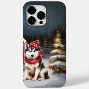 Winter Siberian Husky Caravan Christmas Adventure Case-Mate iPhone 14 Pro Max Case