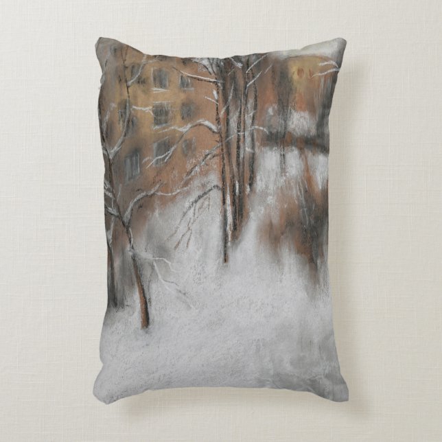 Winter Silence by the Window Accent Pillow (Front(Vertical))
