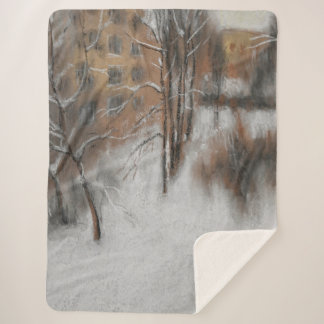 Winter Silence by the Window Sherpa Blanket