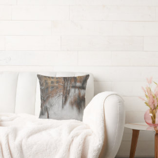 Winter Silence by the Window Throw Pillow