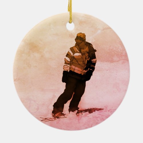 Winter Silence _ Snowboarder Ceramic Ornament