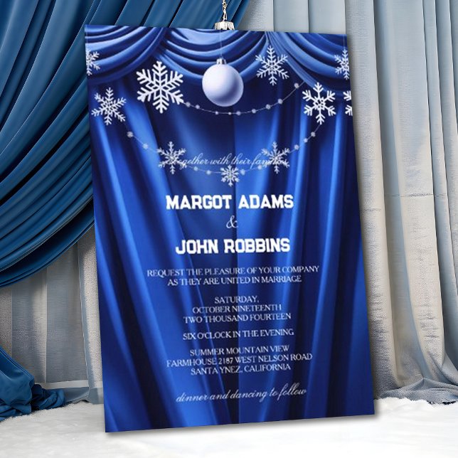 Winter Silk Snowflake Pearl Floral Wedding Invitation (Creator Uploaded)