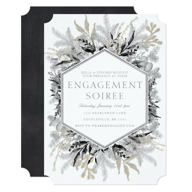 Winter Silver Engagement Invitation