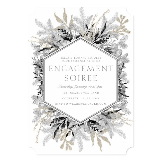 Winter Silver Engagement Invitation