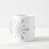 Winter Silver Glitter Snowflake for Christmas Coffee Mug (Front Left)