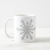 Winter Silver Glitter Snowflake for Christmas Coffee Mug (Left)