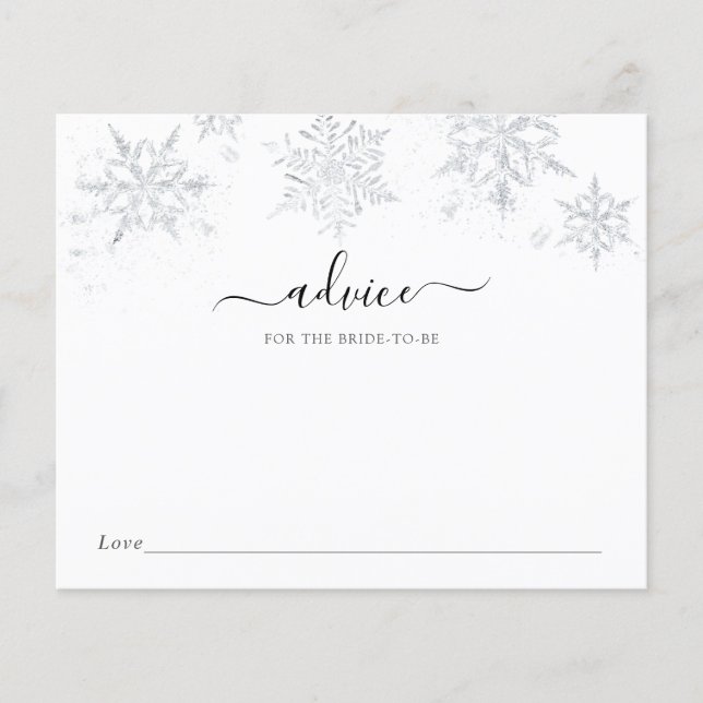 Winter Silver Snowflake Advice for the Bride-to-Be (Front)