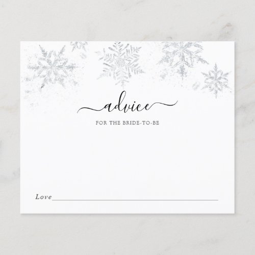 Winter Silver Snowflake Advice for the Bride_to_Be