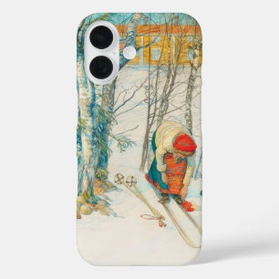 Winter Ski by Carl Larsson iPhone 16 Case