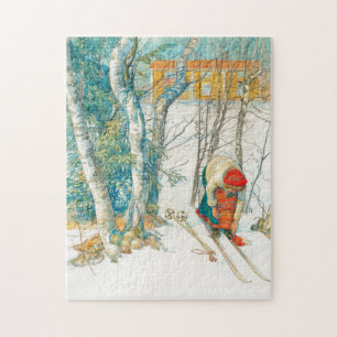 Winter Ski by Carl Larsson Jigsaw Puzzle