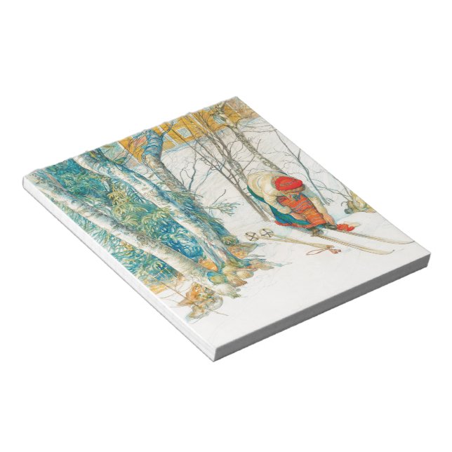 Winter Ski by Carl Larsson Notepad (Angled)