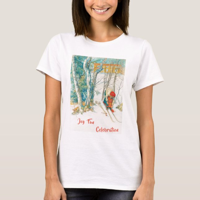 Winter Ski by Carl Larsson T-Shirt (Front)