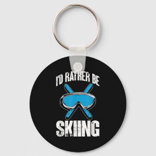 Winter Ski Funny Skier Id Rather Be Skiing  Keychain