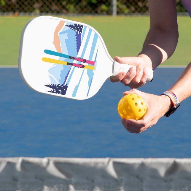 Winter Ski Mountain Pickleball Paddle (Insitu)