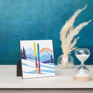 Winter Ski Mountain Plaque