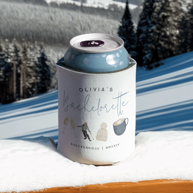 Winter Ski Resort Personalized Bachelorette Party Can Cooler (Creator Uploaded)