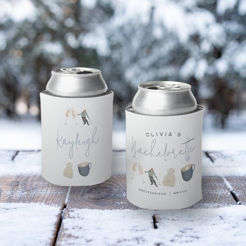 Winter Ski Resort Personalized Bachelorette Party Can Cooler