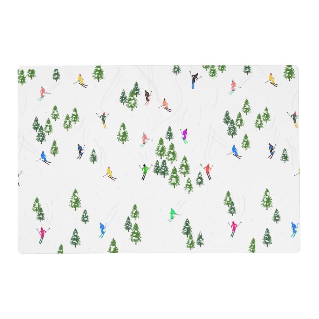 Winter Ski Skiers Placemat (Front)