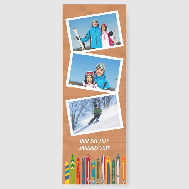 Winter Ski Themed Photo Collage Bookmarks (Front)
