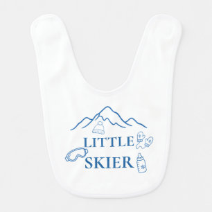 Winter Ski You Soon Blue Boy Baby Shower Bib