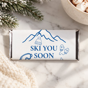 Winter Ski You Soon Blue Boy Baby Shower Hershey Bar Favors