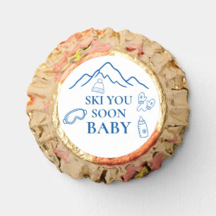 Winter Ski You Soon Blue Boy Baby Shower Reese's Peanut Butter Cups