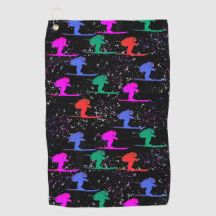 WINTER SKIER GOLF TOWEL