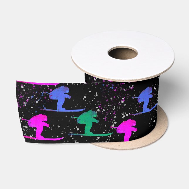 WINTER SKIER SATIN RIBBON (Spool)