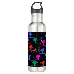 WINTER SKIER STAINLESS STEEL WATER BOTTLE