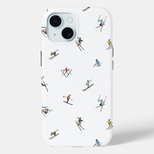 Winter Skiers In Action Pattern Case-Mate iPhone Case (Back)