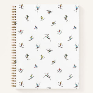 Winter Skiers In Action Pattern Notebook
