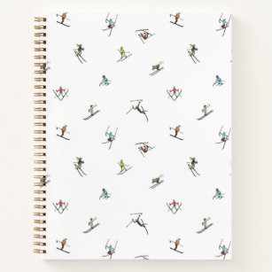 Winter Skiers In Action Pattern Notebook