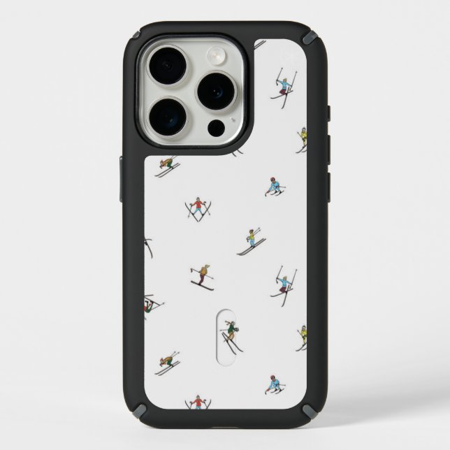 Winter Skiers In Action Pattern Speck iPhone Case (Front)