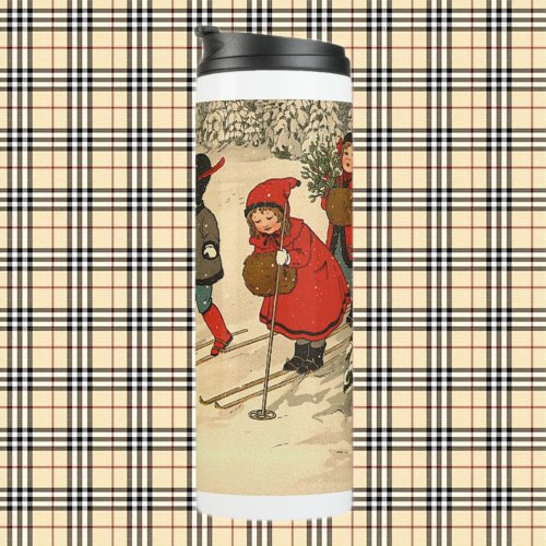 Winter Skiing Coffee  Thermal Tumbler