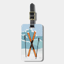 Winter Skiing custom luggage tag