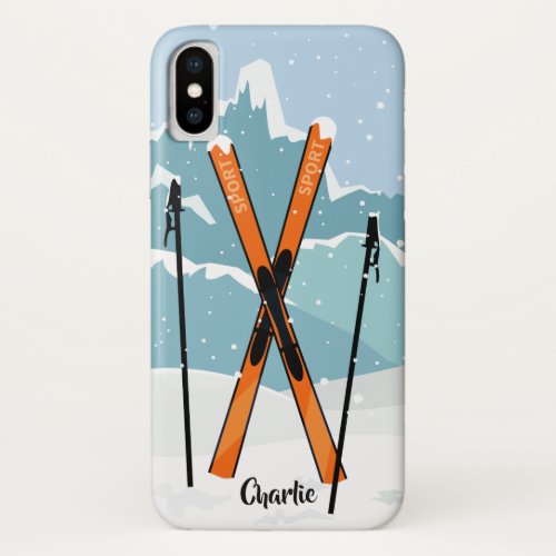 Winter Skiing custom name phone cases