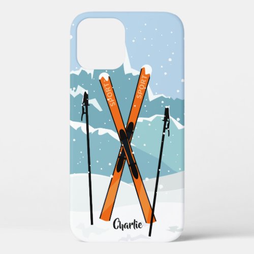 Winter Skiing custom name phone cases