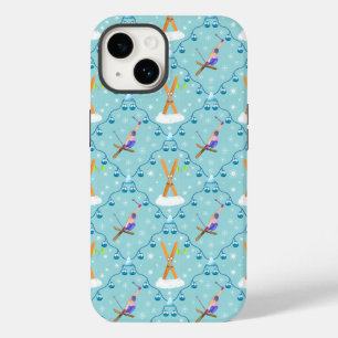Winter Skiing Damask Case-Mate iPhone 14 Case