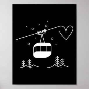 Winter Skiing Godel Holiday Apres Ski Lift Snowboa Poster