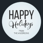 Winter Skiing Happy Holidays Sticker<br><div class="desc">Personalize the custom text above. You can find additional coordinating items in our "Winter Skiing" collection.</div>