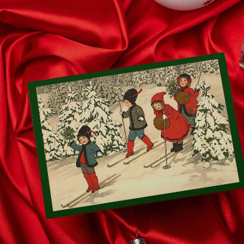 Winter Skiing Holiday Card by BelleEpoqueToo at Zazzle