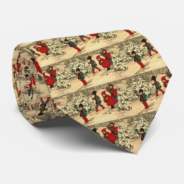Winter Skiing Neck Tie (Rolled)