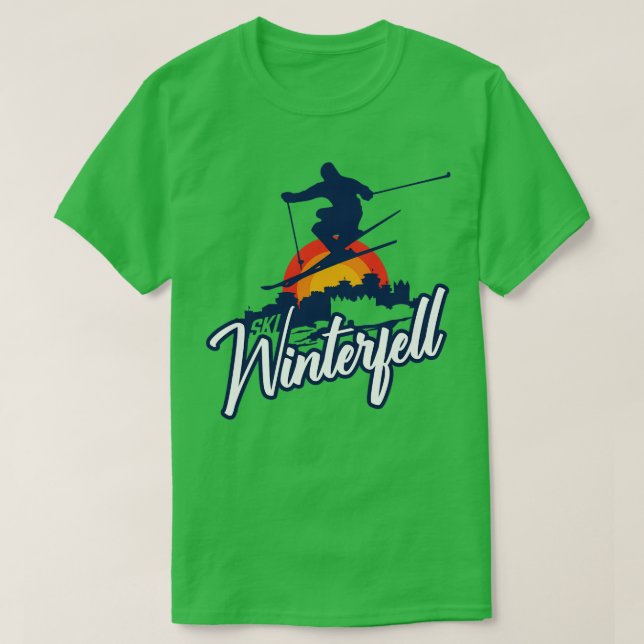 Winter Skiing T-Shirt (Design Front)