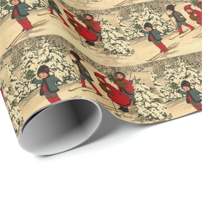 Winter Skiing Wrapping Paper (Roll Corner)
