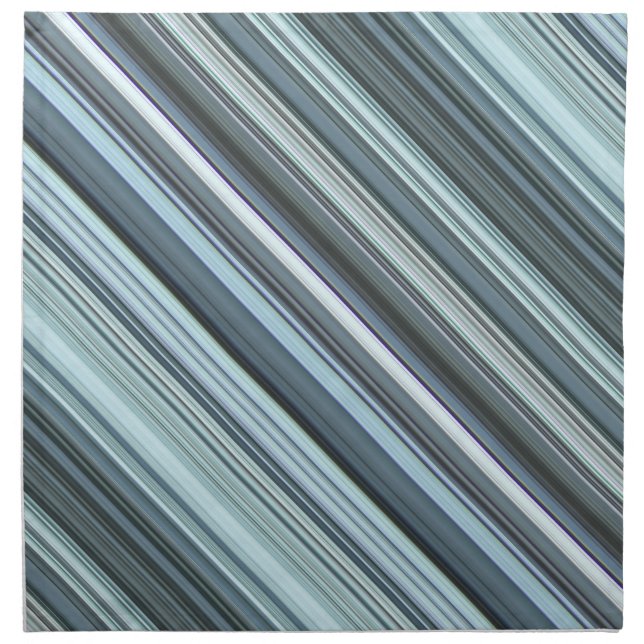 Winter Sky Aqua Blue Stripe Cloth Napkin (Front)