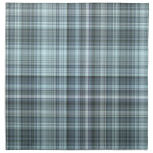 Winter Sky Blue Plaid Cloth Napkin
