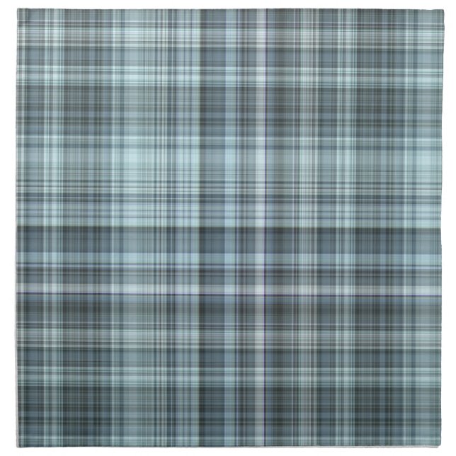 Winter Sky Blue Plaid Cloth Napkin (Front)