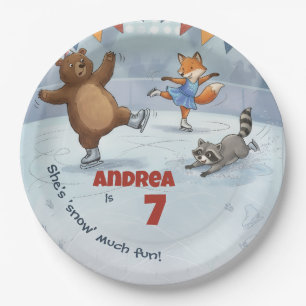 Winter Slapstick Ice Skating Birthday paperplate P Paper Plates